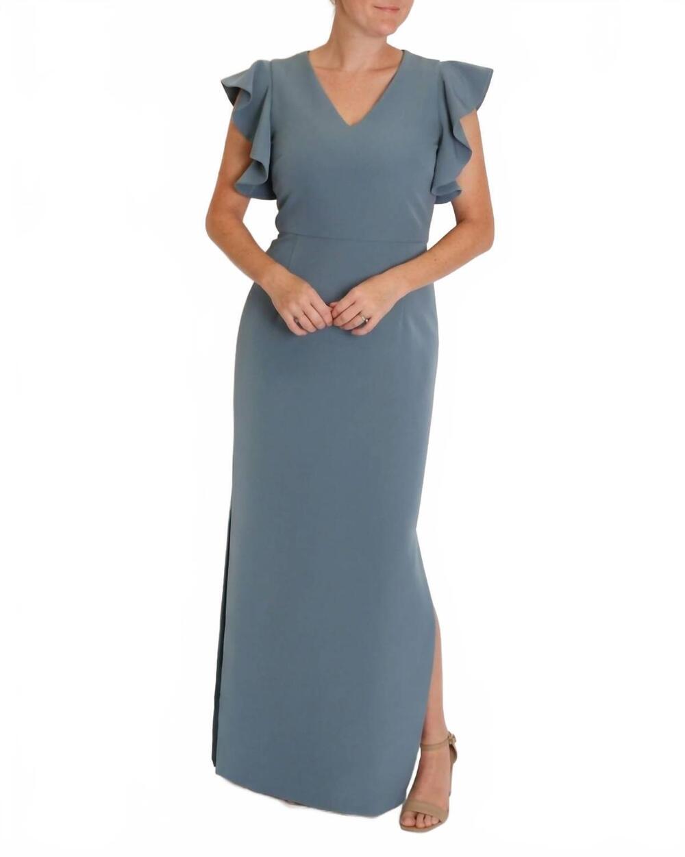 NEW CAMILYN BETH katherine sheath gown in ocean blue